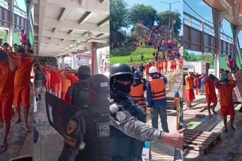 Operação de transferência de detentos do município de Manicoré para a capital Manaus, ocorreu nesta segunda-feira 20/07.